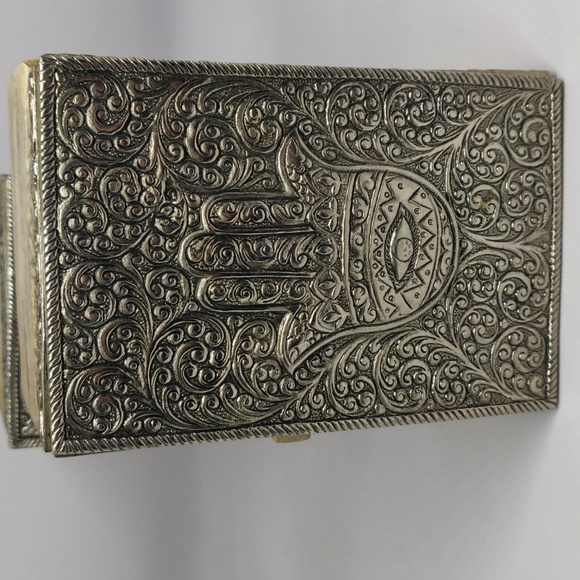 Embossed Metal and Wood Ganesh and Hamsa Boxes - Picture 3 of 7
